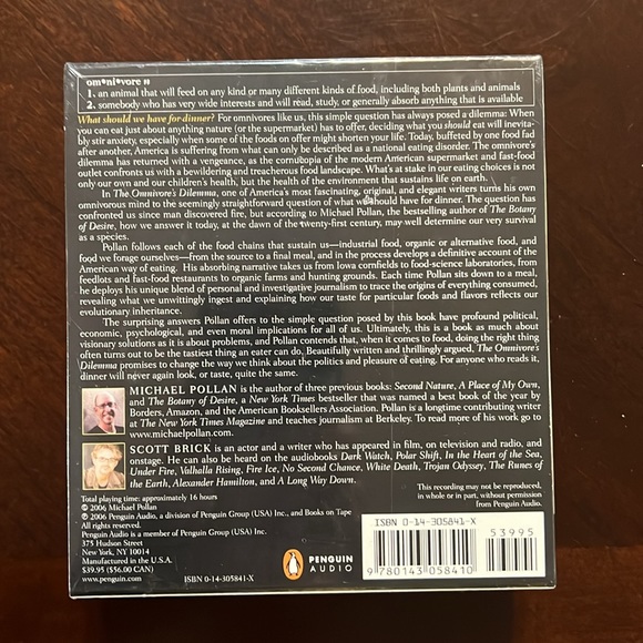 Omnivore’s Dilemma”Never opened 13CDbox By Michael Pollan “The bounty of desire” - Picture 3 of 6